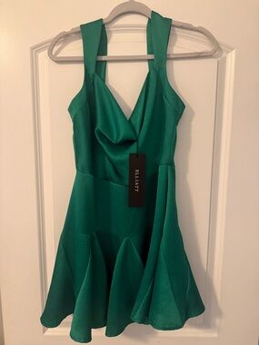 Elliatt Green Fit-and-Flare Dress